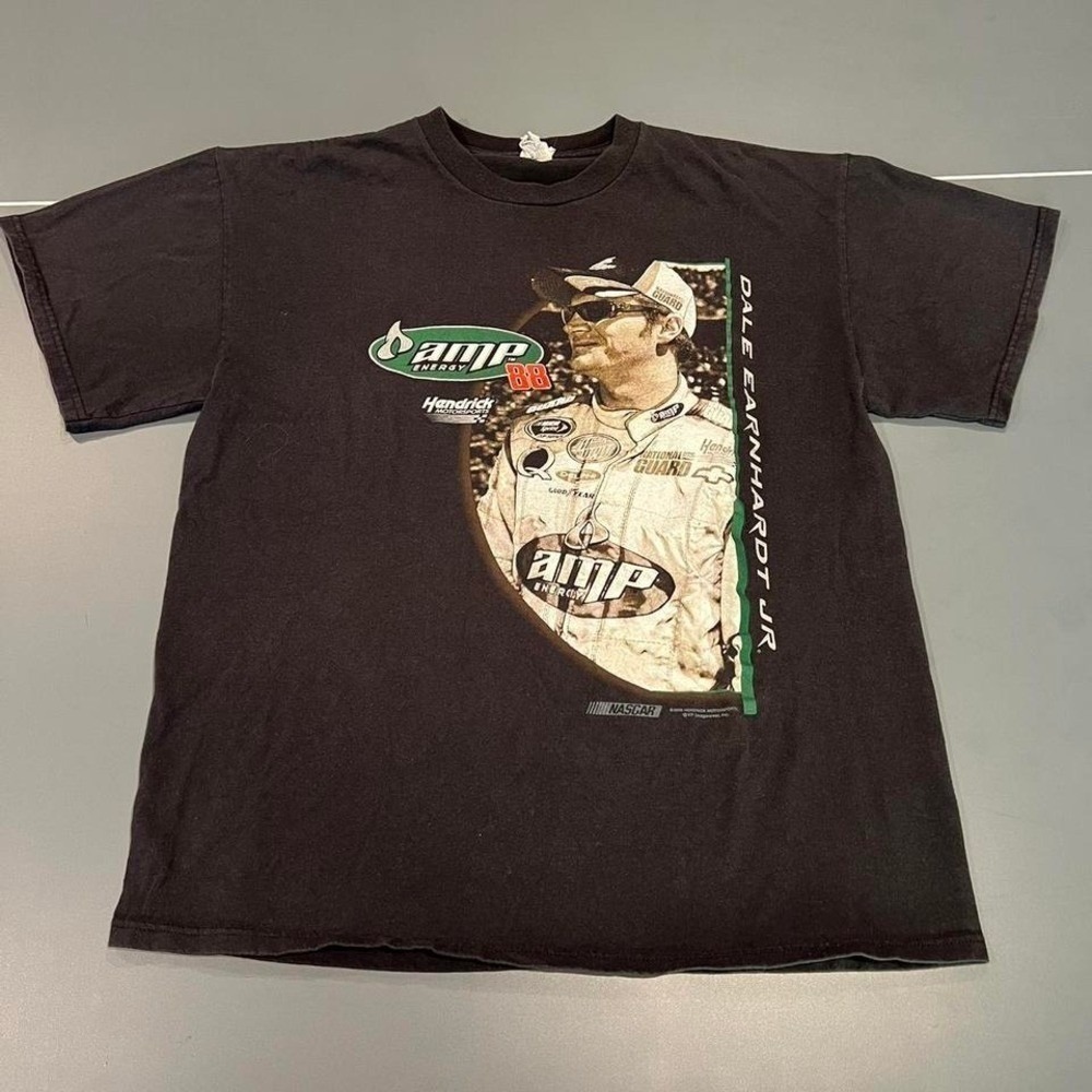 Vintage 2008 Dale Earnhardt Jr NASCAR Amp Energy Racing T-Shirt Black Large